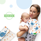 Nuluv Bamboo Cotton Baby Burp Cloth (White) - Pack of 2