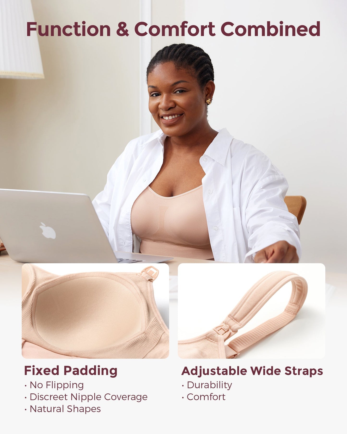 Momcozy Maternity Accessory 4-in-1 Hands-Free Pumping Bra - Skin