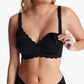 Momcozy Maternity Accessory Seamless Support Floral Nursing Bra-Black