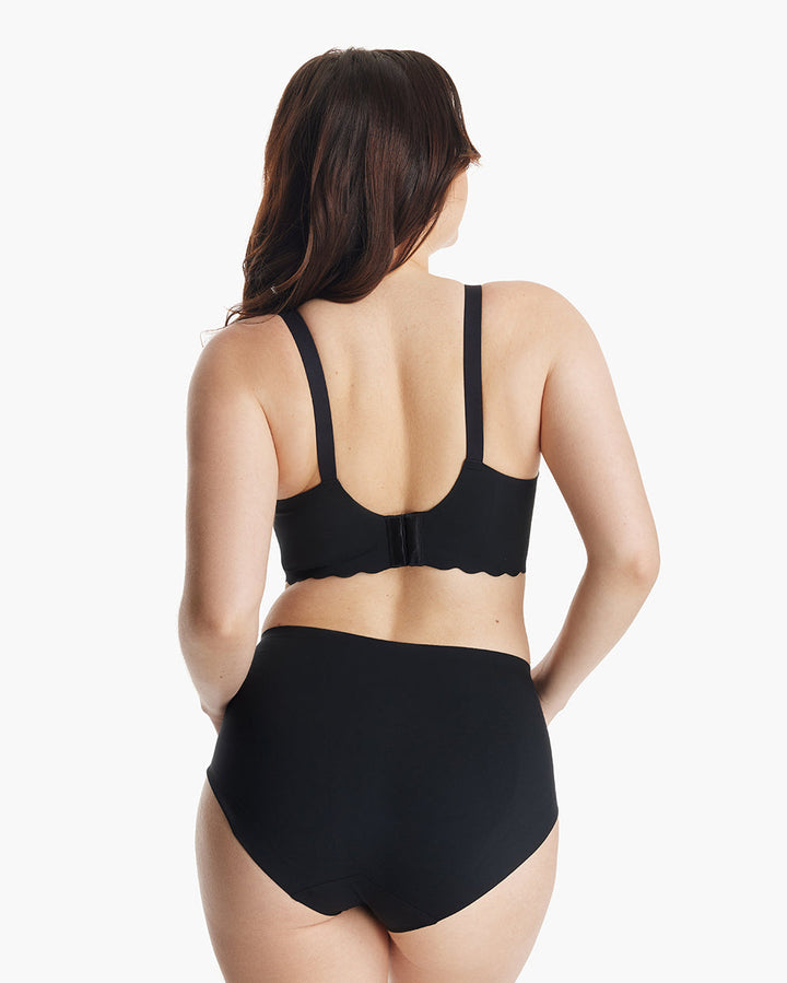 Momcozy Maternity Accessory Seamless Support Floral Nursing Bra-Black